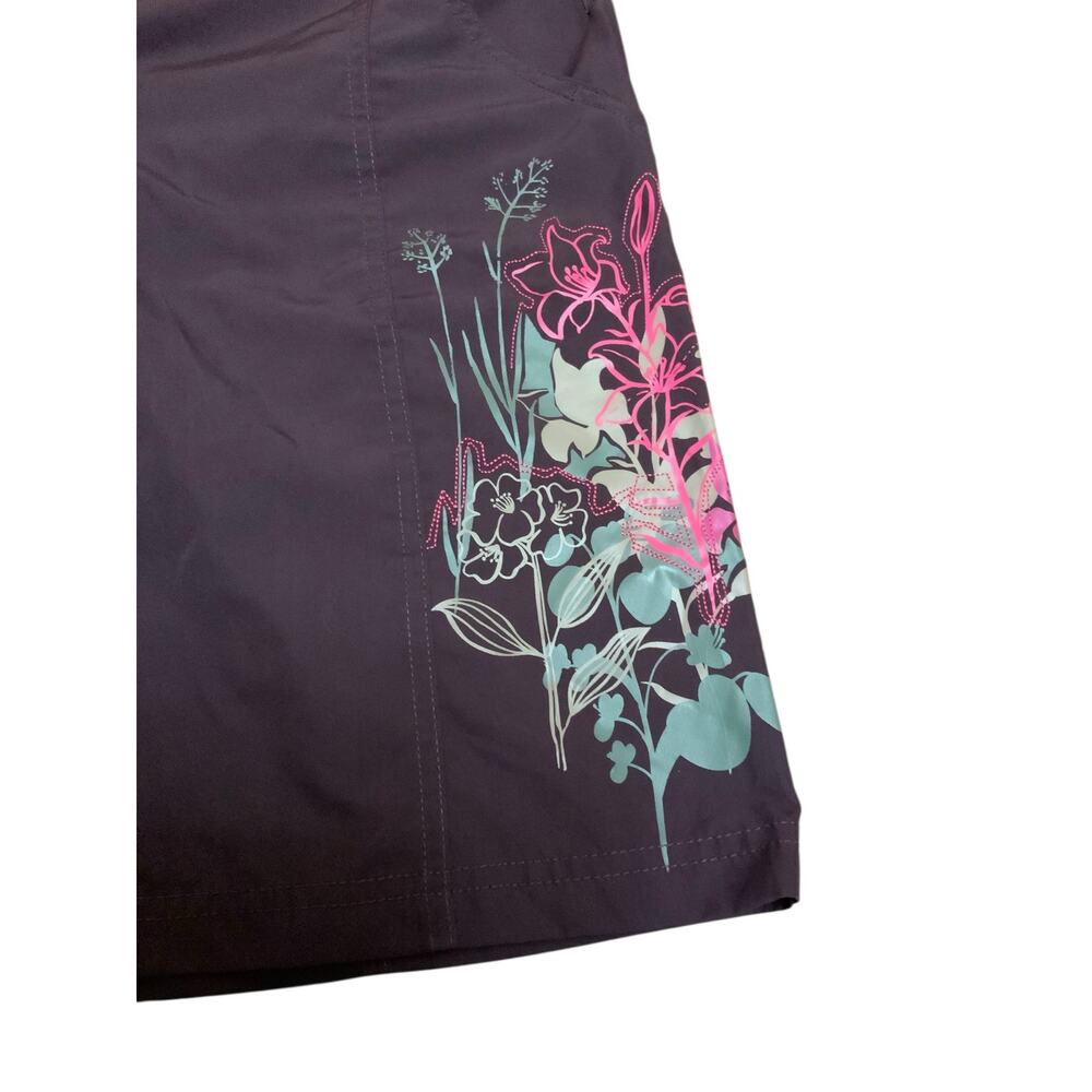 The North Face Womens Board Shorts Size 10 Black Pink Floral Swim Surf Swim - Picture 2 of 8